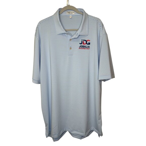 Peter Millar Comfort Striped Polo Shirt XXL JDG Logo New Golf Beach Club Work - Picture 1 of 10